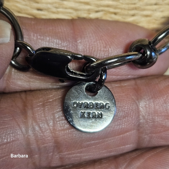 Dryberg Kern Gunmetal and Purple Crystal Ball Pendant on Opera-length Chain - Picture 6 of 8